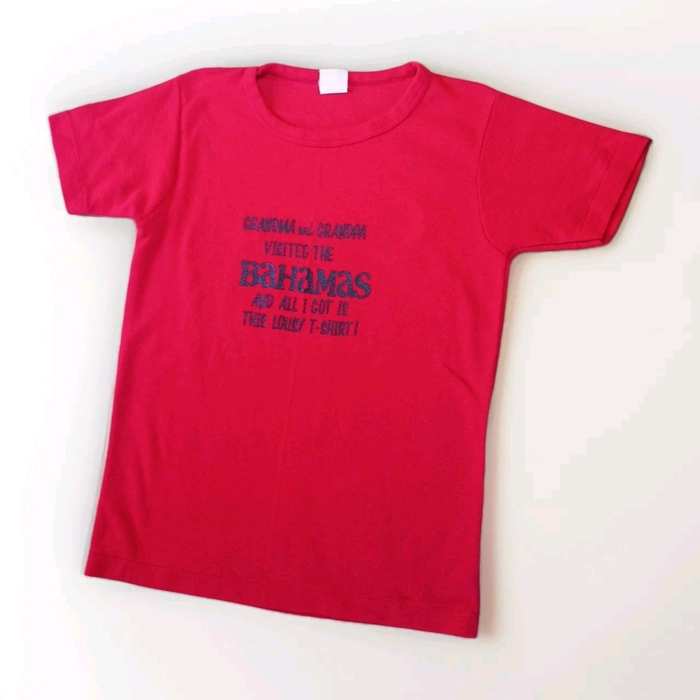 Vintage Sea Breeze Bahamas Red T Shirt Girls 14 16
